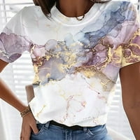 Košulje za žene ljetne Vintage ženske casual majice i bluze s kratkim rukavima s uzorkom Plus size uklopljene