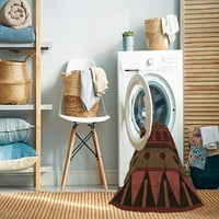 Ahgly Company stroj za pranje unutarnjih kvadratnih prijelaznih sedla smeđih prostirki, 5 'kvadrat