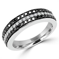 Veličanstvo Diamonds MDR 0. CTW okrugli Black Diamond Semi-Eternity Wedding Band u 14K