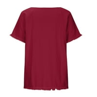 Olyvenn uštedjeti veliki kratki rukav labav fit casual modne dame ženske midi tunike bluze košulje ljetne trendovske