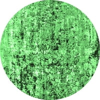 Ahgly Company zatvoreni okrugli orijentalni smaragdno zeleni prostirci za industrijsku površinu, 4 'krug