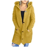 Moderan plus veličine kardigan za žene Qwang Womens Solid s kapuljačama s kapuljačama kardigan džemperi za žene