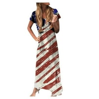 Drindf casual maxi haljine za žene kratke rukave haljine od labave američke haljine