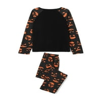 Springcmy Halloween podudarna obiteljska pidžama postavlja sjaj dinosaura u tamnim dugim rukavima gornje hlače