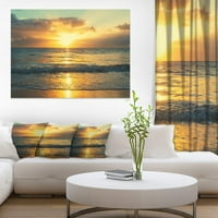 Umjetnička egzotična voda i nebeski zalazak sunca - Moderna morska obala platna umjetnost u. Široko u.