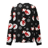 Smanjite ženske božićne blagdanske vrhove jesen / zima modna ležerna majica s okruglim vratom Slatki labavi puloveri