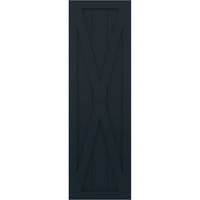 Ekena Millwork 12 W 72 H TRUE FIT PVC Single X-Board Farmhouse Fiksna nosača, Starless Night Blue