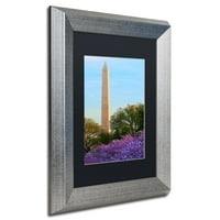 Zaštitni znak likovna umjetnost Washington Monument Spring Canvas Art by Cateyes, Black Matte, Silver Frame
