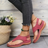 Sandale za žene prodaju Clearnce niska klinasta peta sandale s T-bar lengback flip flops ljetne sandale sandala