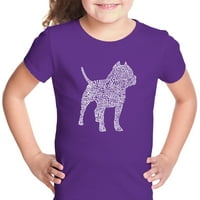 Majica s natpisom pop art za djevojčice-Pit Bull