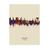 Zaštitni znak likovne umjetnosti 'Auburn Alabama Skyline Portret III' platno umjetnost Michaela Tompsetta