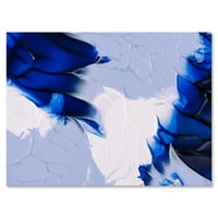 Dizajnerska umjetnost apstraktni bijeli i plavo-sivi valovi, moderni zidni tisak na platnu