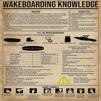 Znanje o wakeboardu metalni znak vintage retro studije vodič zidni dekor ploča klupska umjetnost početnička spavaća