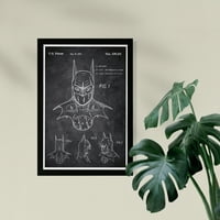 Wynwood Studio Filmovi i TV uokvireni zidne umjetničke otiske 'Batman Chalkboard' Film likovi kućni dekor - Black,