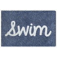 Wynwood Studio tipografija i citati zidne umjetničke platnene otiske 'Swim to dots mornar' Citati i izreke - plava,