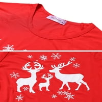 Ženski pidžama setovi, majica s dugim rukavima Božićni jelen i karirane hlače, Odjeća za slobodno vrijeme