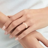 prsten je imitacija plavog safira okruglog reza od 0,5 karata s premazom od ružičastog zlata od 18 karata, veličina