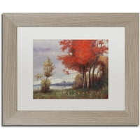 Zaštitni znak likovna umjetnost Pejzaž s crvenim stablima platno umjetnost Daniel Moises, bijela mat, okvir breze