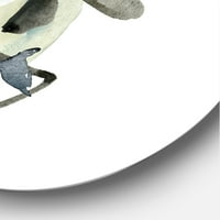 DesignArt 'Mountain Bird s Gouacheom od apstraktnog krajolika' Moderni krug metal zida - disk od 23 godine