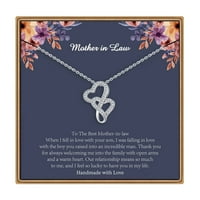 Pokloni za Majčin dan za žene tinejdžerice ogrlica od srca od bijelog zlata nakit za Valentinovo Božić rođendanski