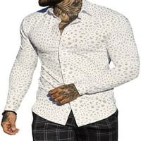 Muška bluza s točkicama u A-listi, modne košulje na kopčanje, vrhovi za odmor, apstraktna tiskana košulja od tunike,