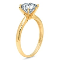 Prsten od žutog zlata od 18 karata s imitacijom dijamanta okruglog reza od 2 karata od 10,5 karata