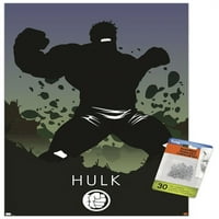 Herojska silueta u Mumblesu - Hulkov zidni poster s gumbima, 14.725 22.375