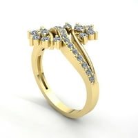 Autentični 0,5 karatni okrugli dijamant, ženski personalizirani vjenčani prsten za godišnjicu braka s cvijetom