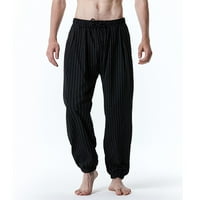 muške casual modne elastične hlače u prugastim prugama srednjeg struka dostupne su u velikim i visokim veličinama