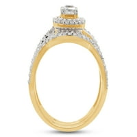 Laboratorij AB & AB stvorio je zaručnički prsten od moissanita i dijamanta ab za žene u 14k žutom zlatu preko