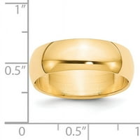 Polukružni zaručnički prsten od žutog zlata 14k, veličina Mei-MEI070-4