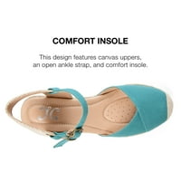 Kolekcija Journee Womens Ashlyn Tru Comfort Pjena široka širina pete potpise Espadrille sandale