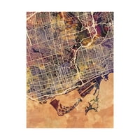Zaštitni znak likovne umjetnosti 'Toronto Street Map boja II' Canvas Art by Michael Tompsett