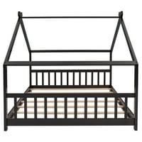 Kućni krevet za djecu, Aukfa Wood Toddler Kućni okvir kreveta, Podneva platforma u punoj veličini s letvicama
