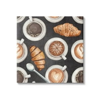 Stupell Industries Cafe Teme Beverages Coffee Latte Croissans Pecasys Canvas Wall Art, 30, dizajn by Nd Art