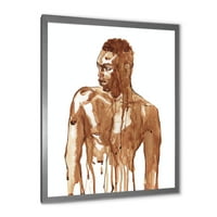 Designart 'Portret zgodnog afričkog čovjeka na White II' Moderni uokvireni umjetnički tisak