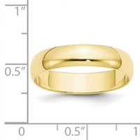 Polukružni prsten od žutog zlata, veličine 5,5