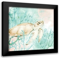 Allen, Kimberly crni moderni uokvireni muzejski umjetnički tisak pod nazivom - morska kornjača plivanje 2