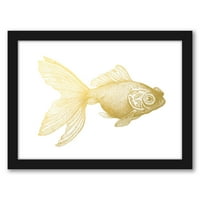 Americanflat Goldy Gold Fish by Coastal Print & Design Crni okvir zidna umjetnost