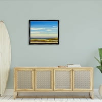 Obalna plaža živopisna plava neba obalna slika Jet crni uokvireni umjetnički print zid umjetnosti