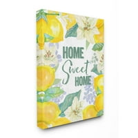 Stupell Industries Home Sweet Home Ljetni cvjetni i limunski citrusni platno zidni umjetnički dizajn Andrea Tachiera,