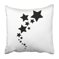 Crne tetovaže zvijezda padalica, bijeli svijetli jednostavni apstraktni dizajn, najbolja božićna klasična jastučnica