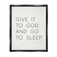 Stupell Industries daju ga Bogu i spavaju vjeru za spavanu sobu Jet Black Floating Canvas Wall Art, 24x30