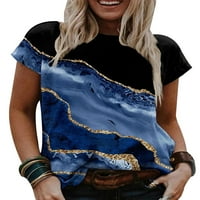 Ženska plus veličina M-5xl kratki rukavi okrugli vrat tiskani ležerni vrhovi majice