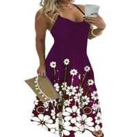 Avamo Women ljetni špageti remen duga haljina boho cvjetni print vintage maxi haljina za zabava za odmor putovanja