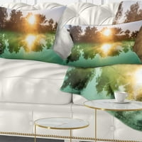 Dizajn prekrasna ljetna rijeka na zalasku sunca - Jastuk za bacanje tiskanih krajolika - 12x20