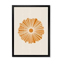 DesignArt 'Orange Radiant Sun I' Moderni uokvireni umjetnički tisak