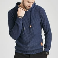 Džemperi za žene-kardigan od džempera za muškarce s kapuljačom s kapuljačom u punoj boji pleteni pulover s kapuljačom