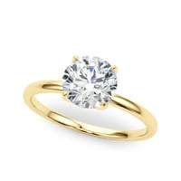 1CT laboratorijski uzgojeni dijamant 18K zlatni klasični pasijans okrugli zaručnički prsten