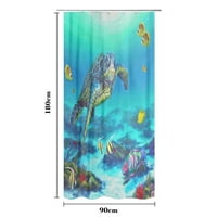 Plava oceanska zavjesa za tuširanje za kupaonicu Obalni ukras plaže tirkizni set zavjesa od morske kornjače s